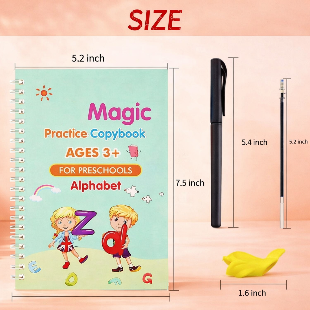 Sank Magic Practice Copybook(4 Book+10 Refill+1 Pen+1 Grip)