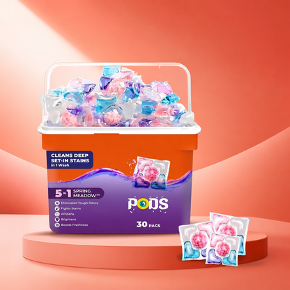 5-in-1 Dissolvable Magic Laundry Pods – No Mess, Deep Clean Wash - 60 Pieces