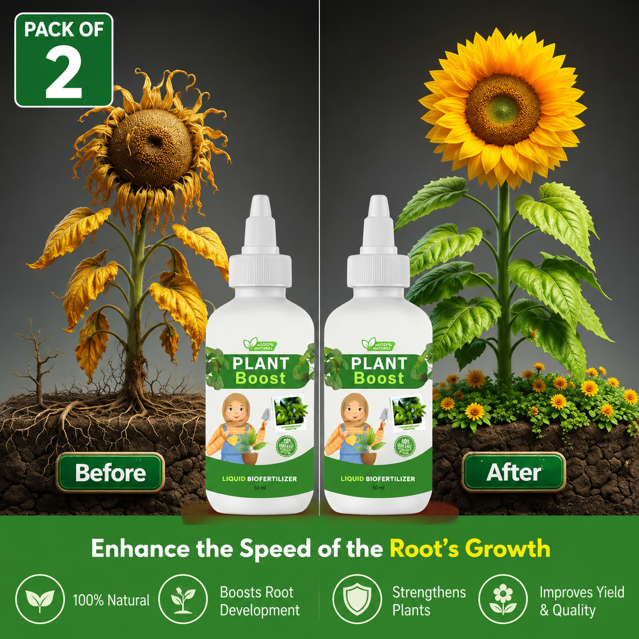 Plant Boost Liquid Biofertilizer  Pack of 2