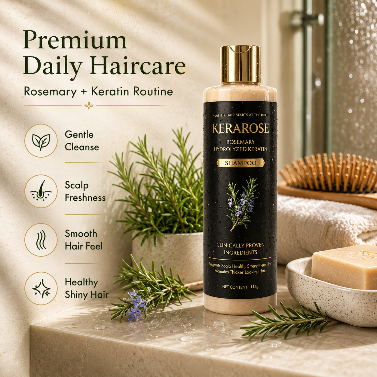 KOSBIA Kerarose Rosemary Shampoo for Hair Regrowth  - BUY 1 GET 1 Free