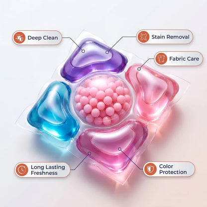 5-in-1 Dissolvable Magic Laundry Pods – No Mess, Deep Clean Wash - 60 Pieces