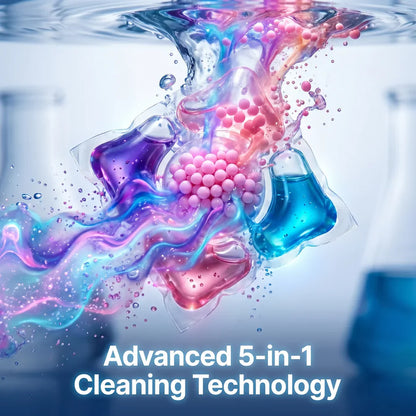 5-in-1 Dissolvable Magic Laundry Pods – No Mess, Deep Clean Wash - 60 Pieces
