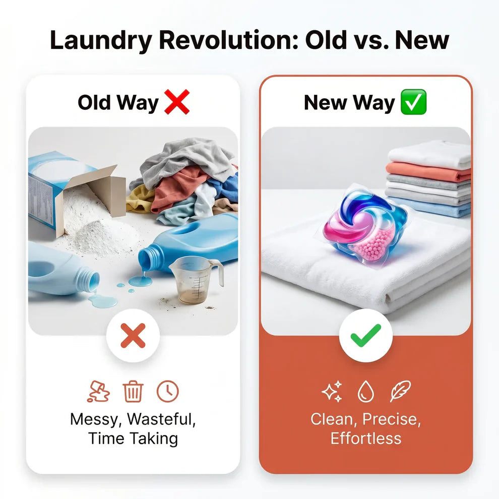 5-in-1 Dissolvable Magic Laundry Pods – No Mess, Deep Clean Wash - 60 Pieces